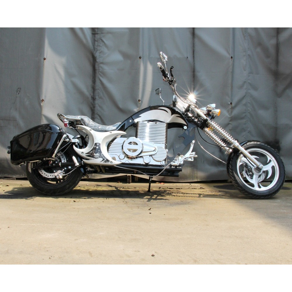 Электромотоцикл GreenCamel Chopper C200, 72V 3000W R15 Черный 1